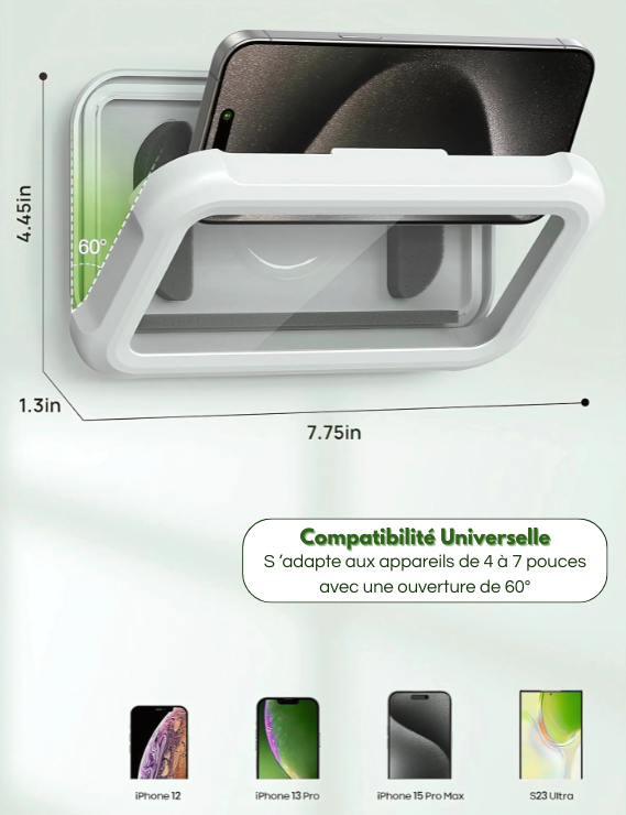 Support de téléphone pour la douche